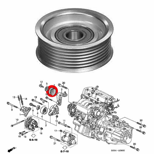 HONDA CIVIC ACCORD TOP IDLER PULLEY EP3 FN2 CL7 31190PRA000 eBay