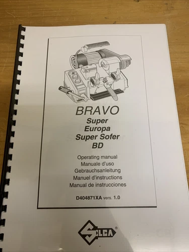SILCA BRAVO OPERATING MANUAL LOCKSPORT LOCKSMITH KEY BARREL BOOK