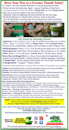 Boogie Brew 3 lb Heavy Harvest Compost Tea Fertilizer 2-Part, Makes 50 Gallons - Picture 16 of 16