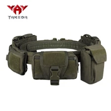 YAKEDA Green Outdoor Multifunctional 5-Piece Nylon Detachable Adjustable Belt