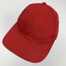Blank Red Youth Ball Cap Hat Adjustable Baseball