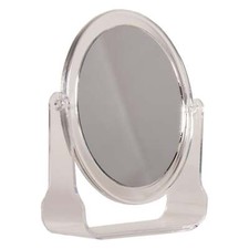 Small Travel Mirror Double Sided Free 13cm Tall Standing