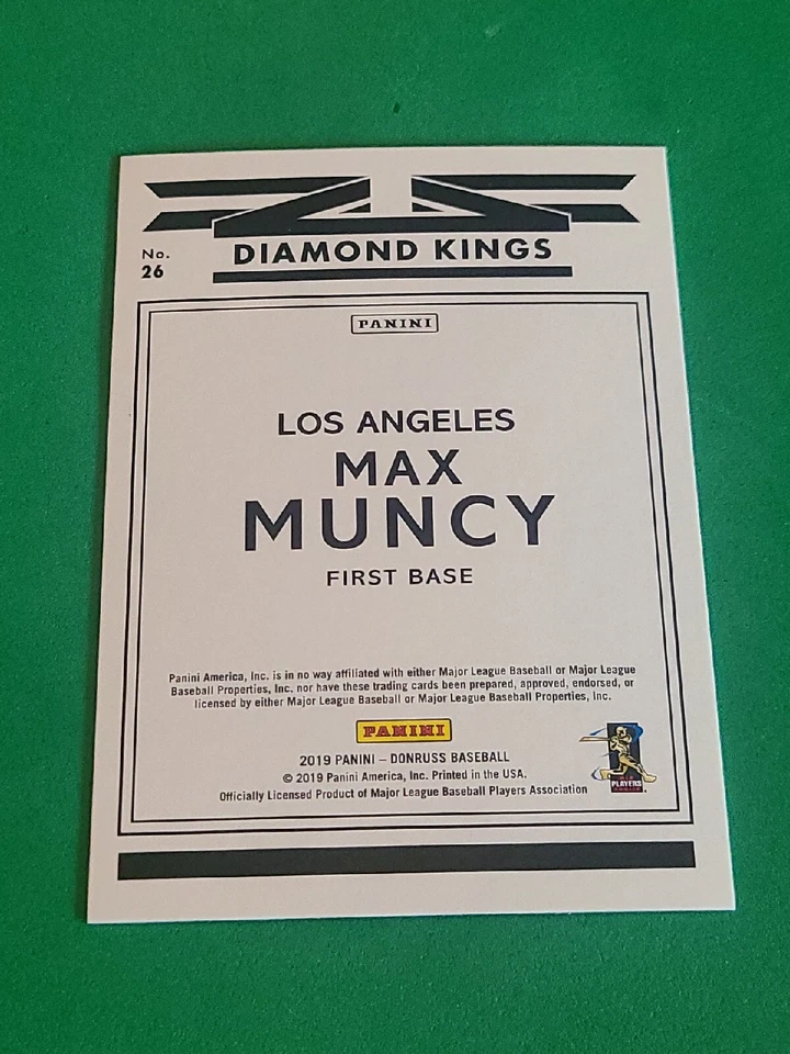2019 Max Muncy Panini Donruss Diamond Kings Insert #26 - Image 2 of 2