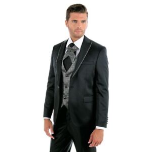 Herrenanzug Hochzeit Herren Anzug Slim Fit 9 Teiler Brautigam Schwarz Gr 48 54 Ebay