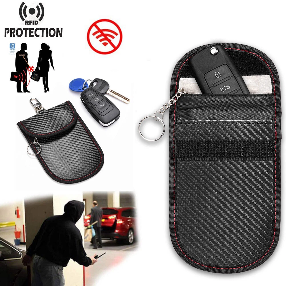 2X Anti-theft Car Key Fob RFID Signal Blocker Faraday Signal Blocking Pouch  Bag