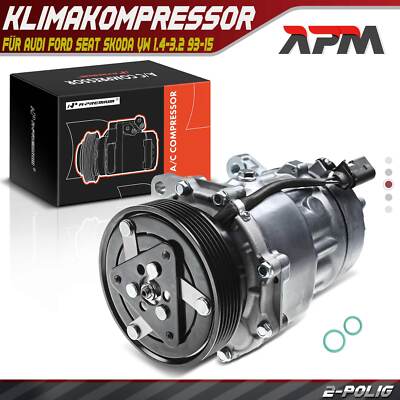 Klimakompressor 7V16 für VW Bora 1J2 1J6 Audi A3 8L1 8N3 Ford Seat Skoda 93-15