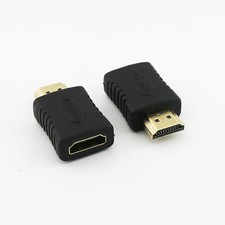 HDMI-compatible Male Plug to Female Jack Extender HDTV Gold Adapter Connector
