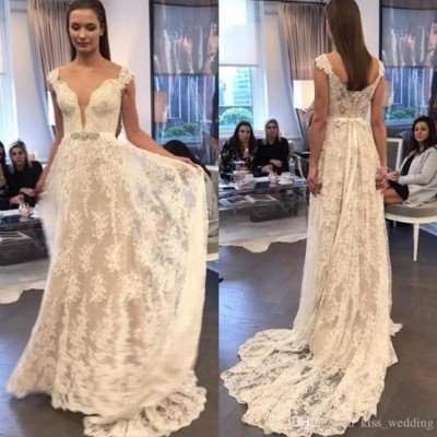 a line bohemian wedding dress