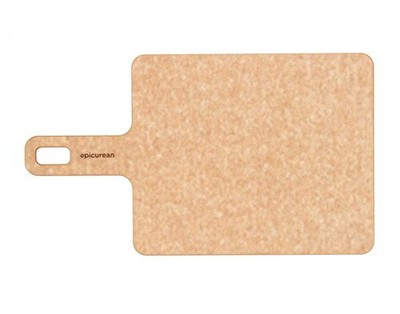 Handy Series Cutting Board with Handle 9-Inch by 7-Inch Natural
