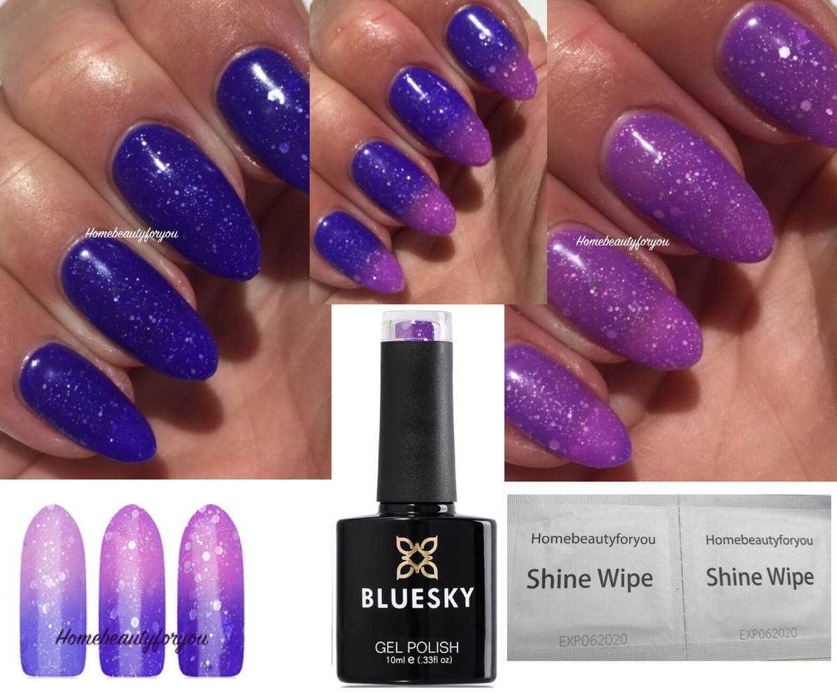 Bluesky Vernis à Ongles Gel, Bleu Crème A042, Couleur Pâle, Neige