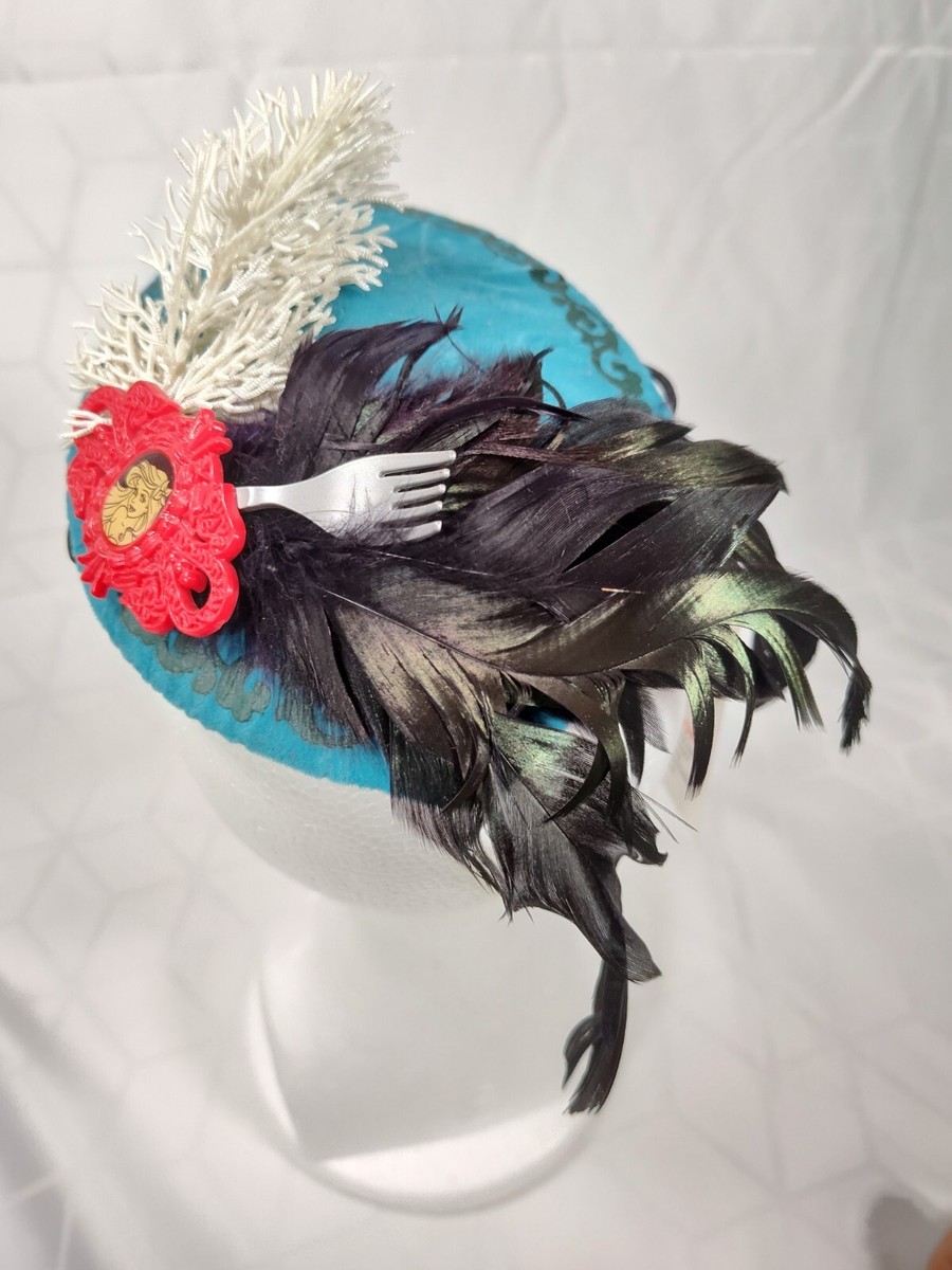 Disney Parks Little Mermaid Pillbox Fascinator with Black Feathers NWT DISNEY PARKS AUTHENTIC Little Mermaid Fascinator Hat w  main image 3
