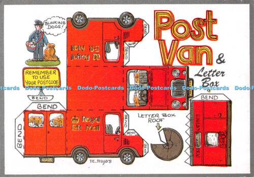 D092570 Little Red Post Van. Fiddlers Green. Fun Construction Cards. Austin Seve - Afbeelding 1 van 4