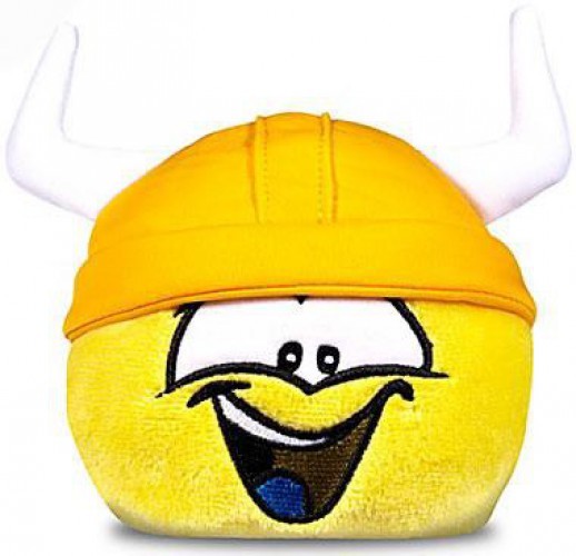 Club Penguin Series 11 Yellow Puffle 4-Inch Plush [Viking Hat]