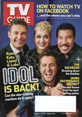 TV GUIDE March 5-18 2018 American Idol Katy Perry Lionel Richie Alan Cumming