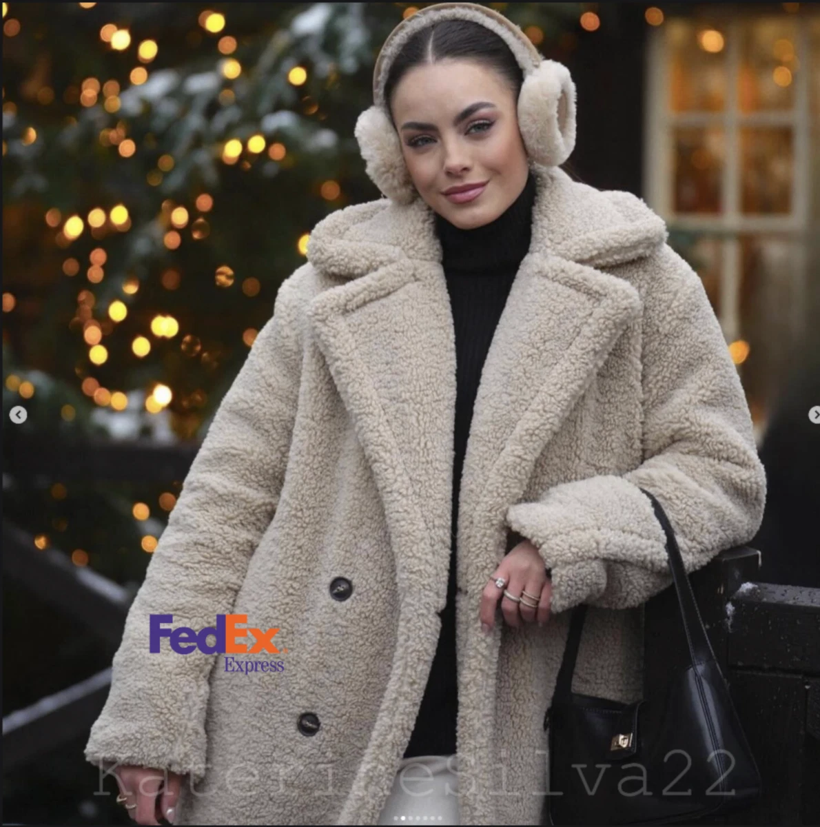 Long faux shearling clearance coat