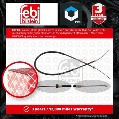 Handbrake Cable fits PEUGEOT 206 1.4 Rear Left or Right 1998 on Hand Brake Febi