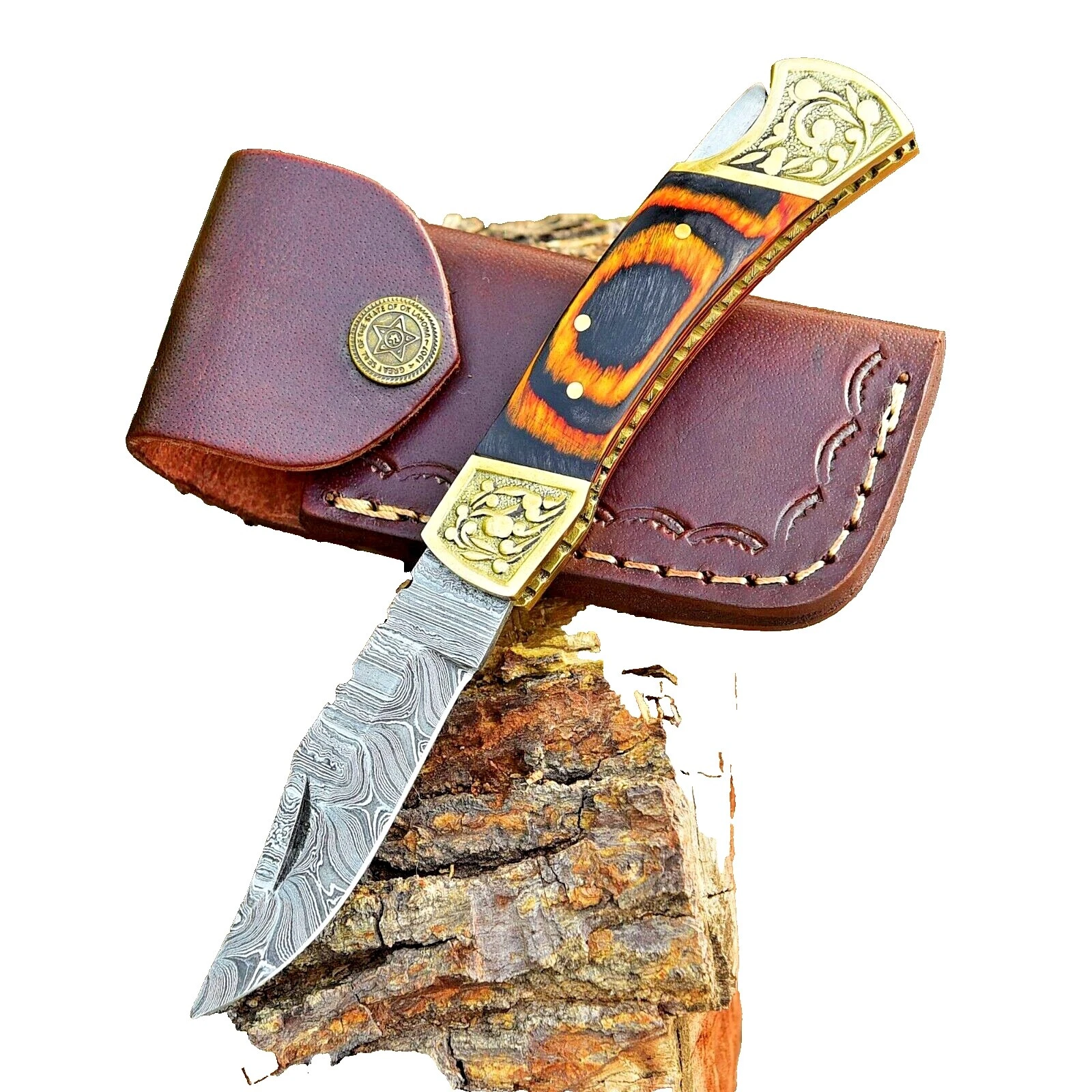 Hoja de acero de Damasco y Personalizado Vintage de colección cuchillos plegables hechos a mano