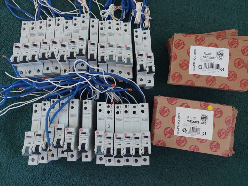 WYLEX NHXSBS NEW/USED 30mA Classic RCBO B&C curve 6 10 16 20 25 32 40 50 Type"A"