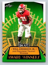 2023 Leaf Draft Football #17 Will Anderson Jr. Award Winners Green Alabama