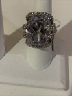 MASSIVE SILVER TONE SPARKLING RHINESTONE COCKTAIL SPECIAL OCCASION RING SZ.8 NWT — photo 3