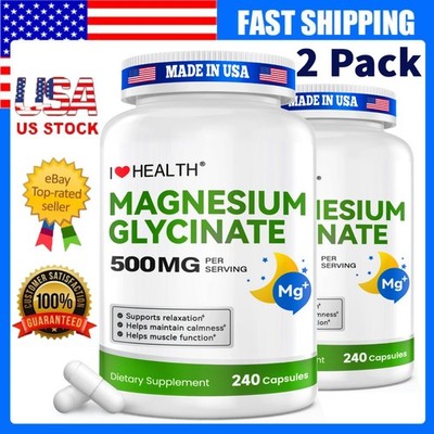 Magnesium Glycinate Supplement to Support Stress Relief, Sleep, Heart Health