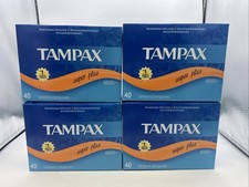 4 TAMPAX Tampons, Super plus Absorbency, Unscented, 40Count 160psc