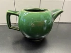 Vintage 1940’s McCoy Green Individual Teapot Art Deco Rings NO LID