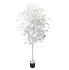 5ft Ficus Trees Artificial, Large White Fake Tree Faux Plant for Home 5Ft