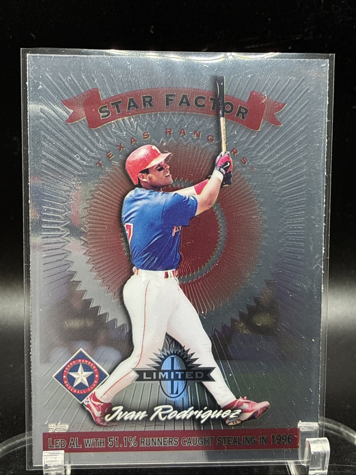 1997 Donruss Limited - Star Factor Ivan Rodriguez #28 Texas Rangers