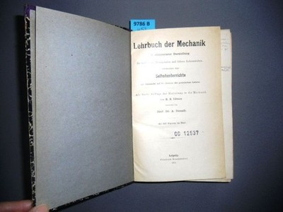 Lehrbuch der Mechanik in elementarer Darstellung... Donadt, A. Prof. Dr.; Lübsen