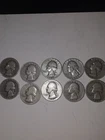 (10) WASHINGTON QUARTER  90% SILVER LOT! SEE DESCRIPTION...