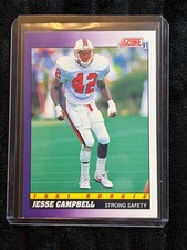 1991 Score Jesse Campbell Rookie Football Card #600 Strong Safety In Protective. rookie card picture
