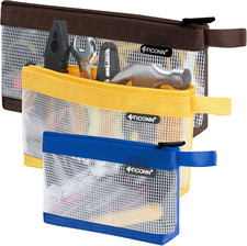 Tool Pouch, 1680D Oxford Small Tool Bag, Tool Pouches with Zipper, Clear Utility