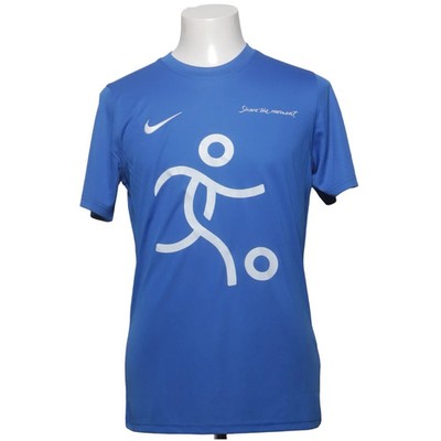 Nike, Trainingsoberteil, Größe: M, Blau/Weiß, Polyester, Print, Herren #IwM
