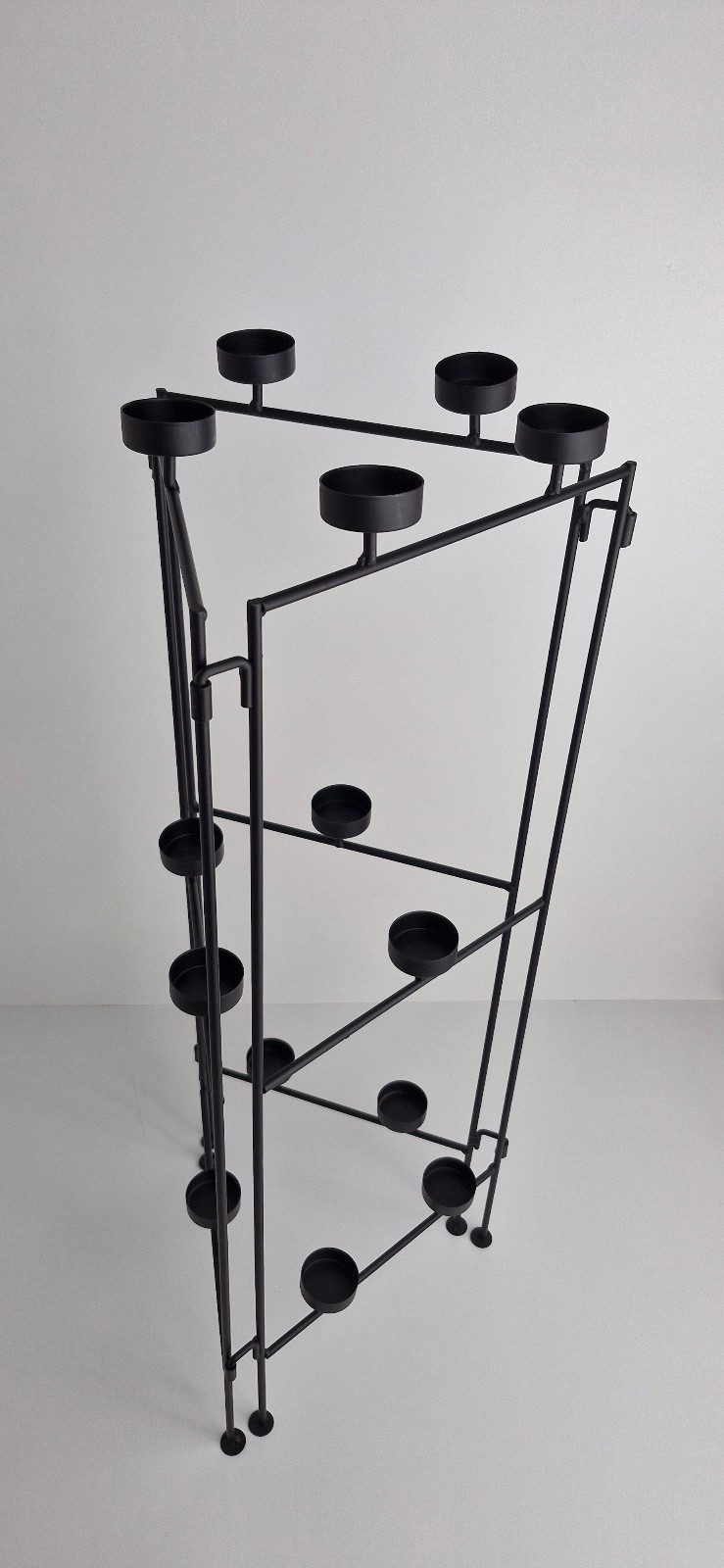 Teelichthalter Teelichtständer Kerzenständer 14 Teelichter schwarz Metall Groß