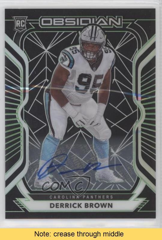 2020 Obsidian Electric Etch Green 38/50 Derrick Brown Rookie Auto RC READ 5m1