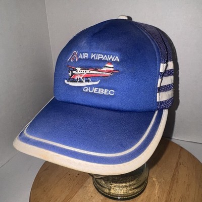 Vintage Air Kipawa Quebec 3 Stripes Float Plane Trucker Hat Snapback Youngan Blu