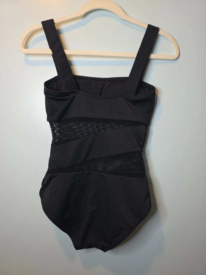 Carmen Marc Valvo Spliced One Piece Womens 10 Black Cutout Mesh Panels Swimwear - Image 3 of 4