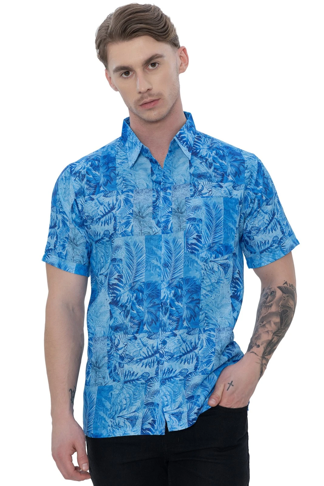 HAPPY BAY Men's Hawaiian Shirts Short Sleeve Button Down Shirt Mens Summer