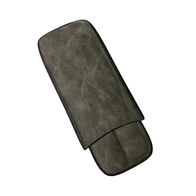 1pcs 2 Slot Portable Faux Leather Cigar Case Outdoor Travel Humidor Case Pouch - Image 1 of 4