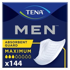 Tena Incontinence Guards For Men, Maximum Absorbency, 144 Ct