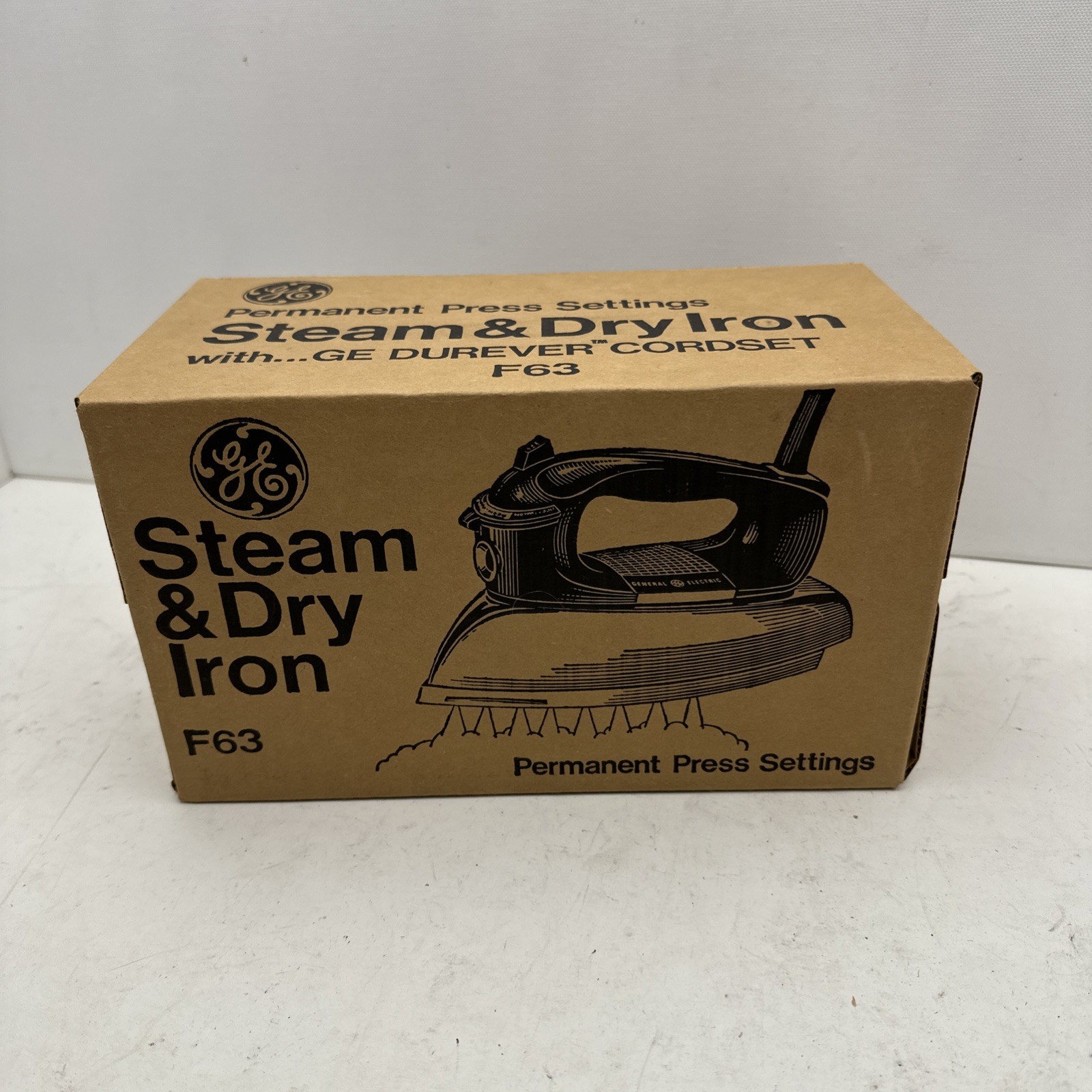 Vintage GE F63 Steam and Dry Iron General Electric Permanent Press SEALED NEW