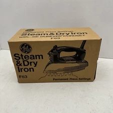 Vintage GE F63 Steam and Dry Iron General Electric Permanent Press SEALED NEW