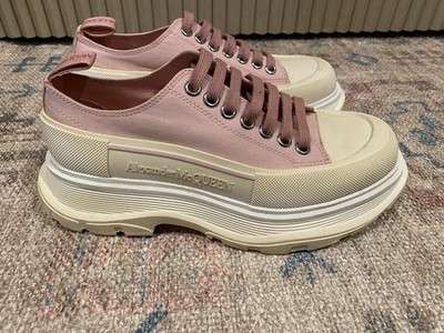 Alexander McQueen Tread Slick Trainers Ladies UK 7 US 9 EU 40 Pink Canvas Shoes