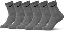 Size: L- Nike Unisex Adult Everyday Cushioned Training Ankle Socks 6-Pack