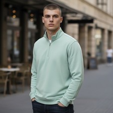 Greg Norman Mens Quarter Zip Pullover Shirt M Aqua Blue Play Dry Golf Casual