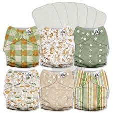 Mama Koala 3.0 Pocket Cloth Diapers for Babies with AWJ Lining, 6 Pack with 6...