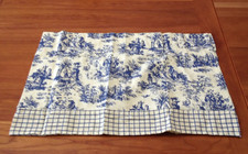 1 Valance Toile Blue Yesllow 17.5" x 48" Unlined - EXCELLENT