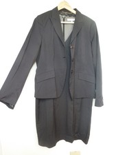 L K BENNETT LONDON grey cream PINSTRIPE Blazer Jacket and Dress SUIT SET Size 18