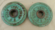 2 x 2.5lb 1.1kg Body Sculpture Cast Iron Weight Plates - 1 in Barbell Vintage